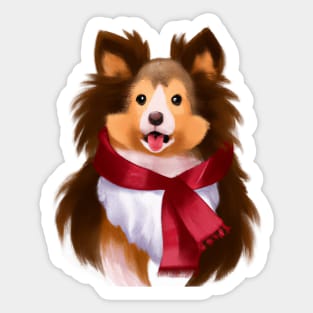 Cute Sheltie Drawing Sticker